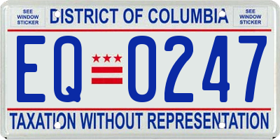DC license plate EQ0247
