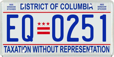 DC license plate EQ0251