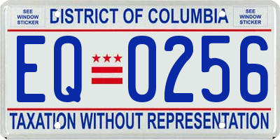 DC license plate EQ0256