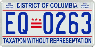 DC license plate EQ0263