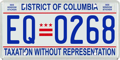 DC license plate EQ0268