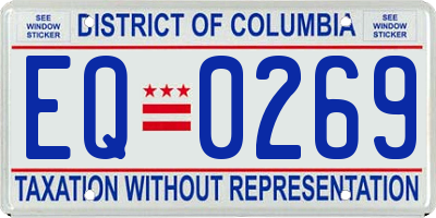 DC license plate EQ0269