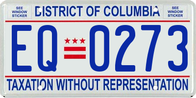 DC license plate EQ0273