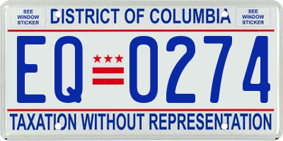 DC license plate EQ0274