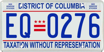 DC license plate EQ0276