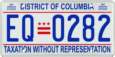 DC license plate EQ0282