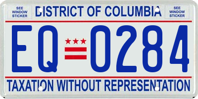 DC license plate EQ0284