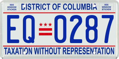 DC license plate EQ0287