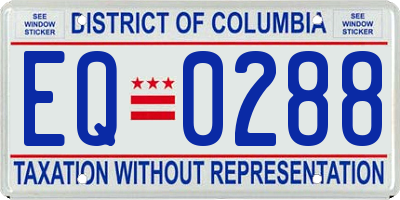 DC license plate EQ0288