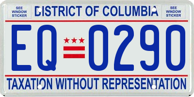 DC license plate EQ0290