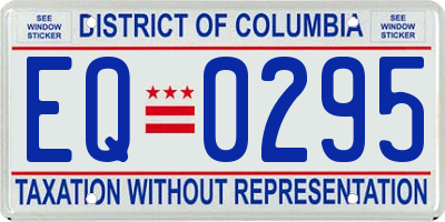 DC license plate EQ0295