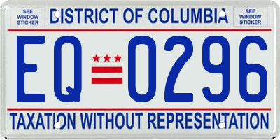 DC license plate EQ0296