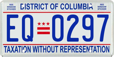 DC license plate EQ0297
