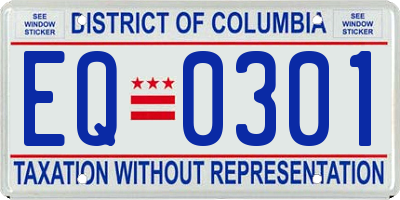 DC license plate EQ0301