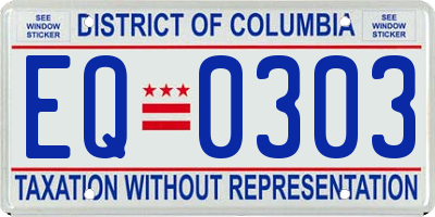 DC license plate EQ0303