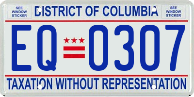 DC license plate EQ0307