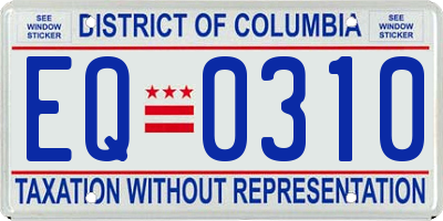 DC license plate EQ0310