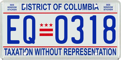 DC license plate EQ0318