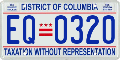 DC license plate EQ0320