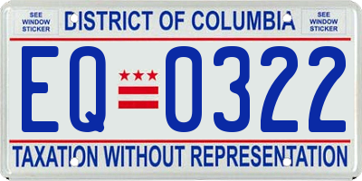 DC license plate EQ0322