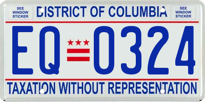 DC license plate EQ0324