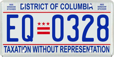 DC license plate EQ0328