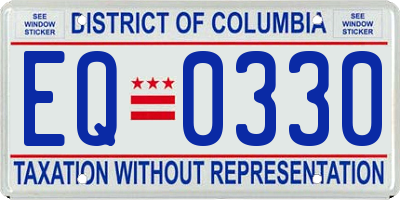 DC license plate EQ0330