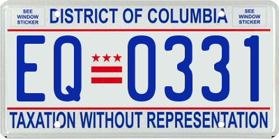 DC license plate EQ0331