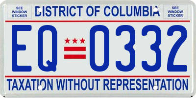 DC license plate EQ0332