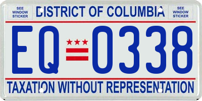 DC license plate EQ0338