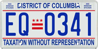 DC license plate EQ0341