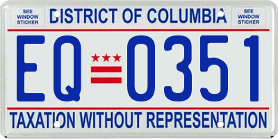 DC license plate EQ0351