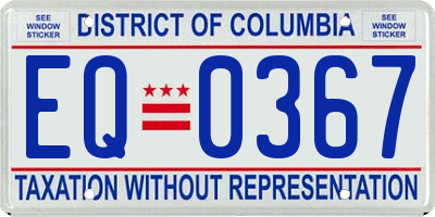 DC license plate EQ0367