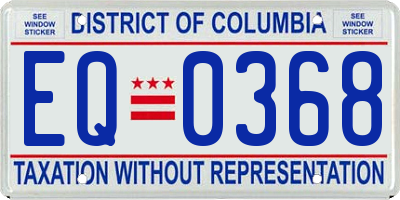 DC license plate EQ0368