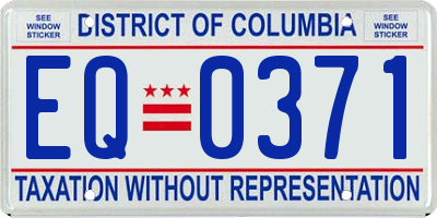 DC license plate EQ0371