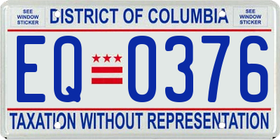 DC license plate EQ0376