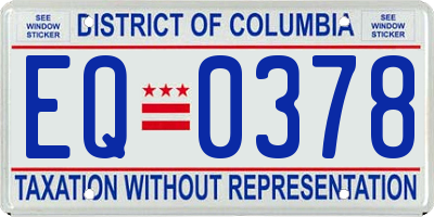 DC license plate EQ0378