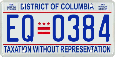 DC license plate EQ0384