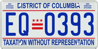 DC license plate EQ0393