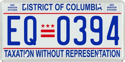 DC license plate EQ0394