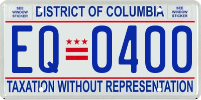 DC license plate EQ0400