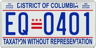 DC license plate EQ0401