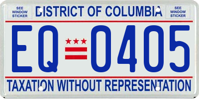 DC license plate EQ0405