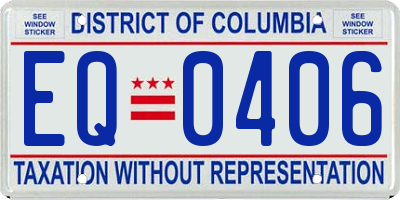 DC license plate EQ0406