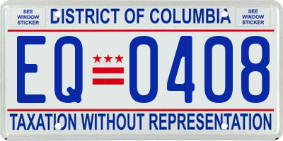 DC license plate EQ0408