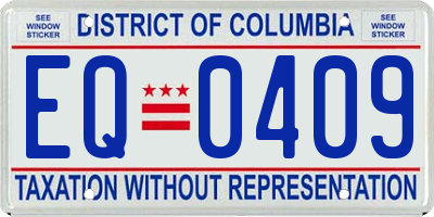 DC license plate EQ0409