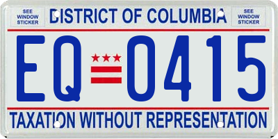 DC license plate EQ0415