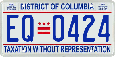 DC license plate EQ0424