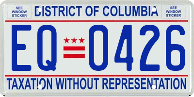 DC license plate EQ0426