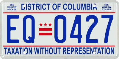 DC license plate EQ0427